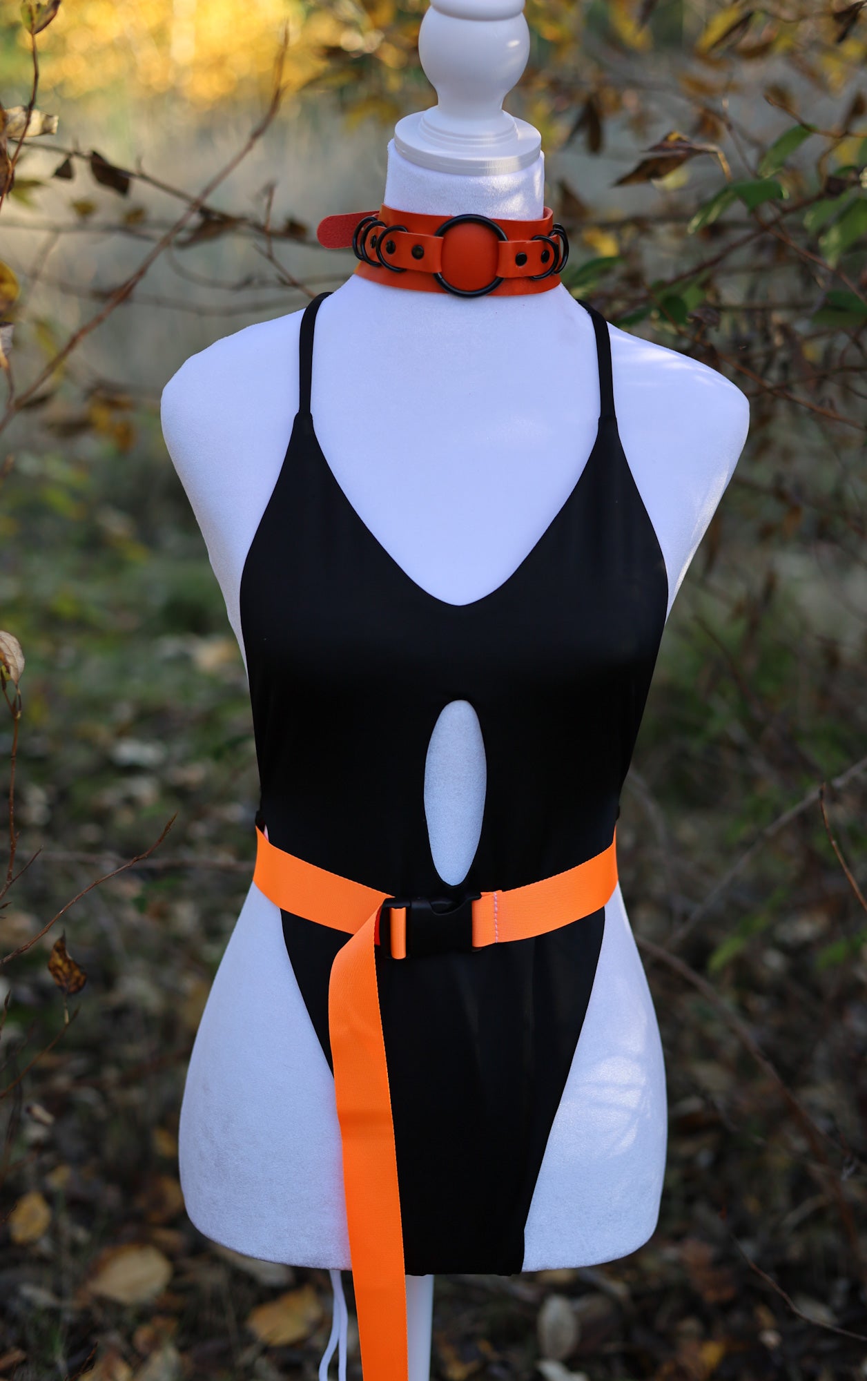 Neon Orange Rave Belt Front
