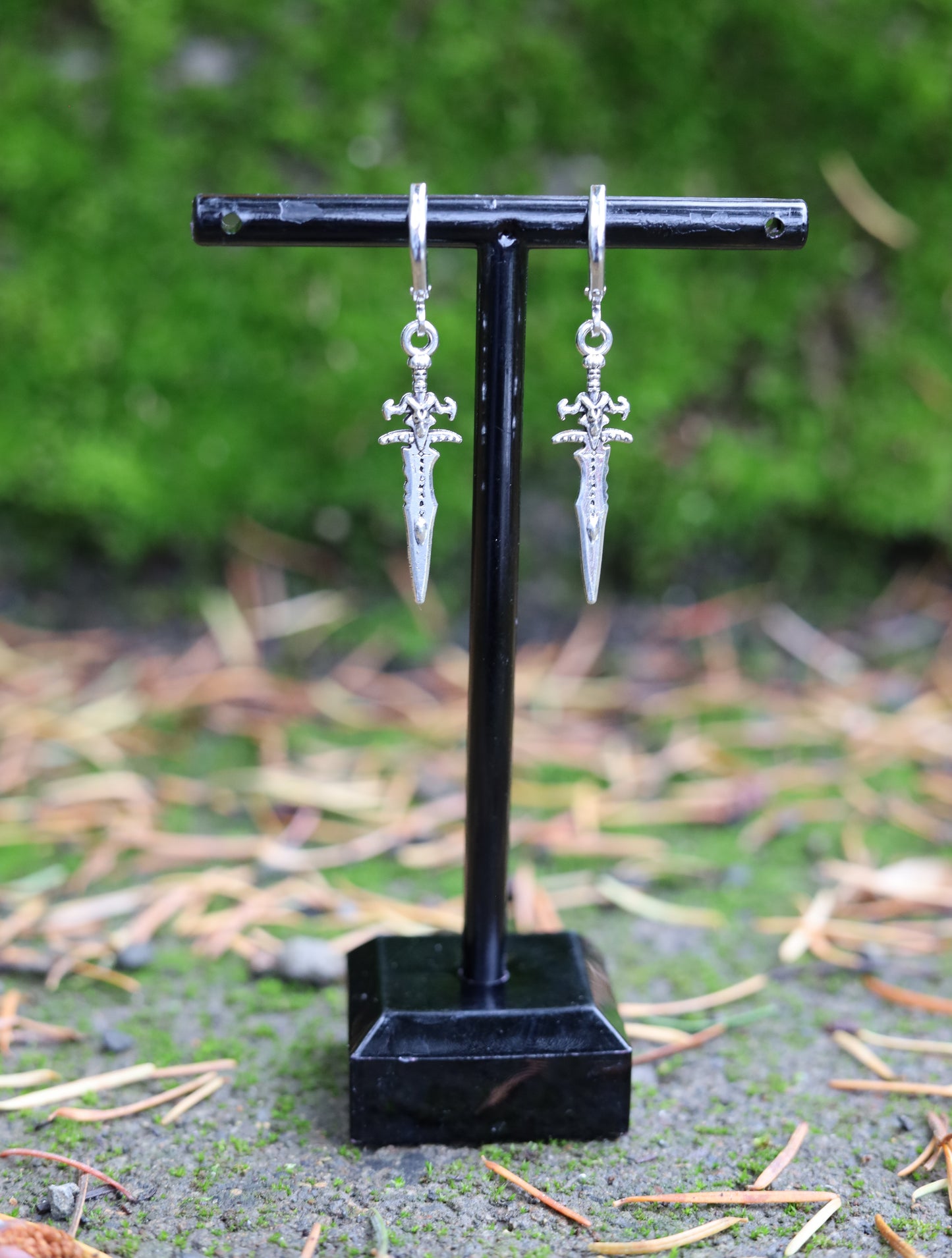 Lich King Sword Earrings Front