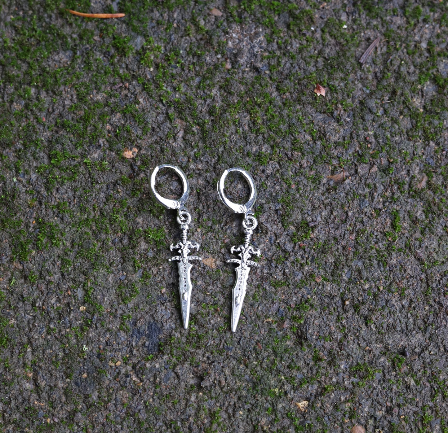 Lich King Sword Earrings Flat