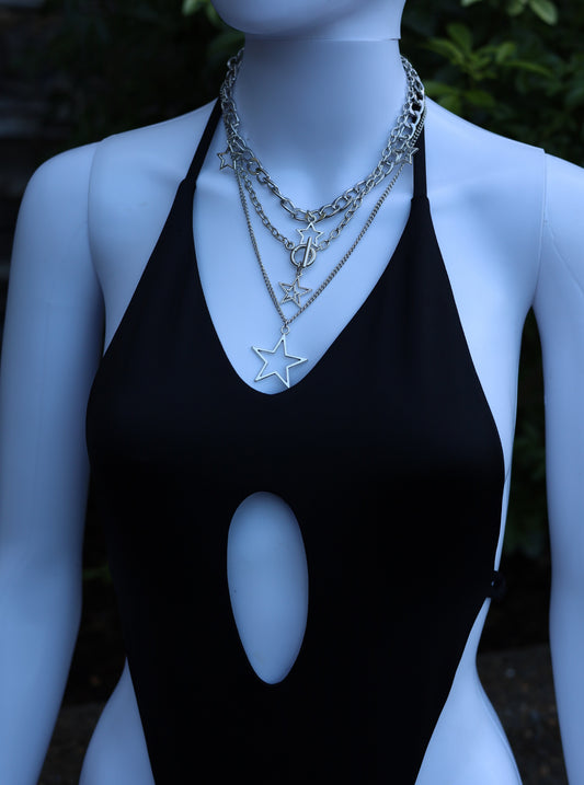 Silver Star Necklace (3 PC)