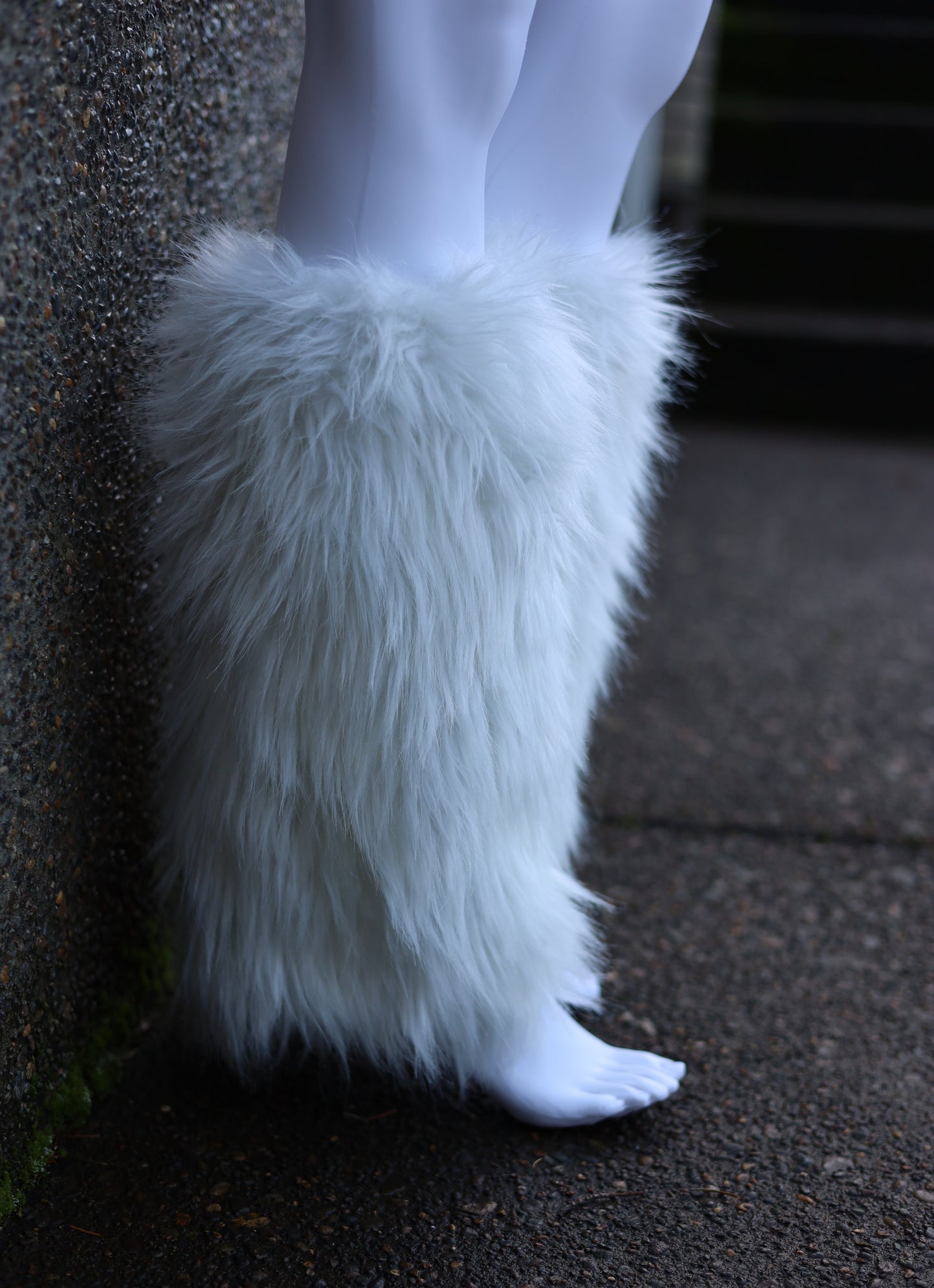 White Fluffy Leg Warmers