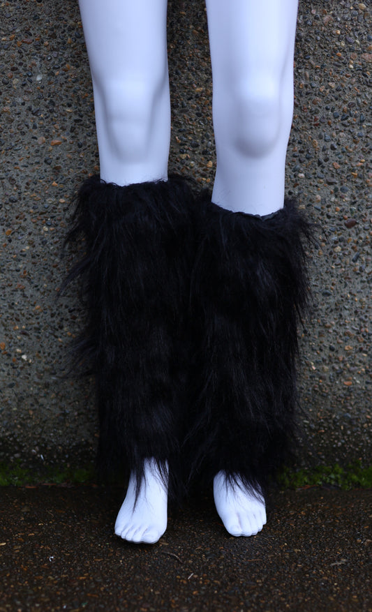 Black Fluffy Leg Warmers