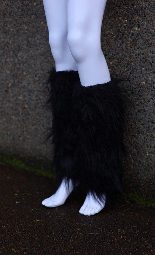 Black Fluffy Leg Warmers