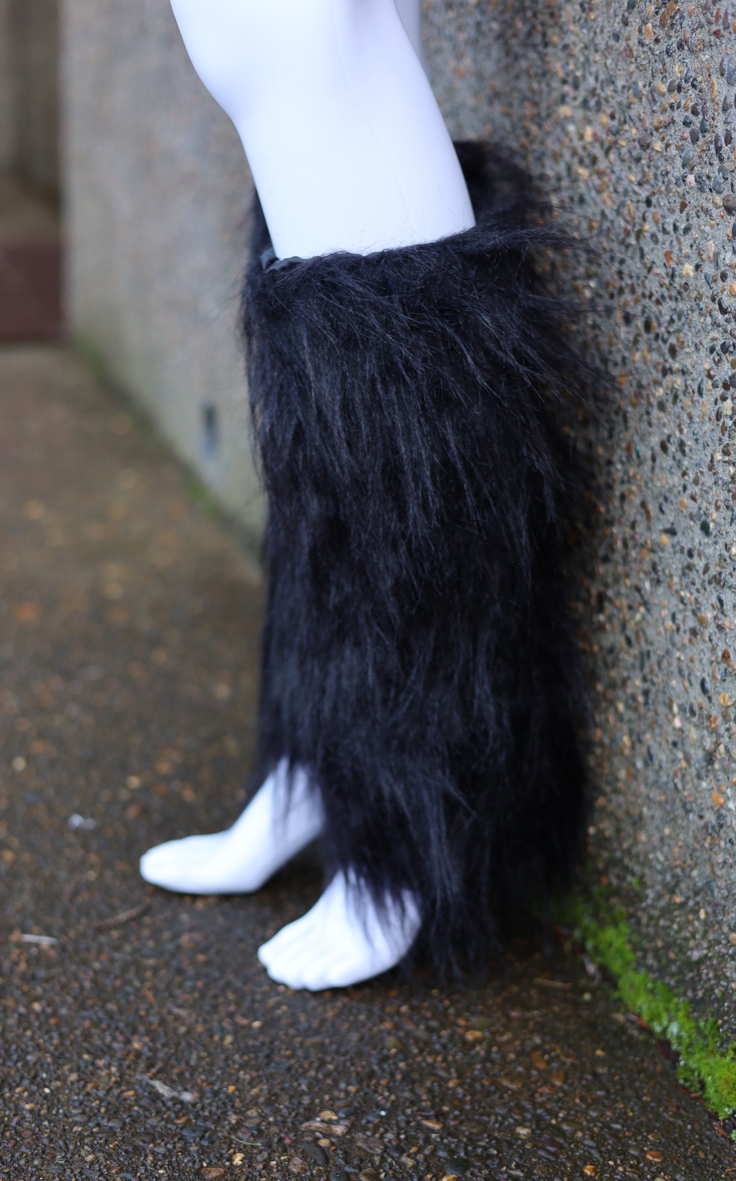 Black Fluffy Leg Warmers