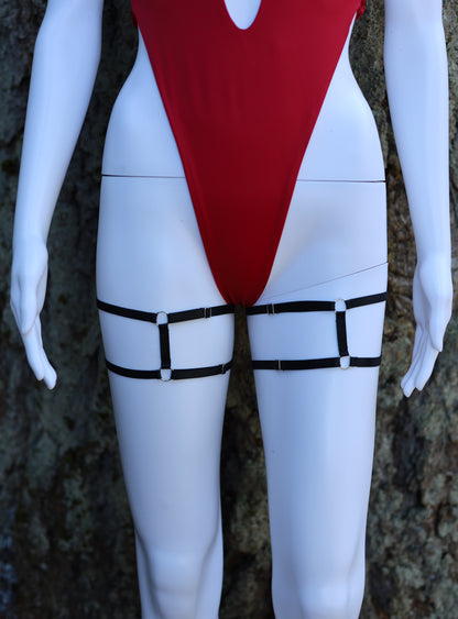 Black Leg Garter Set