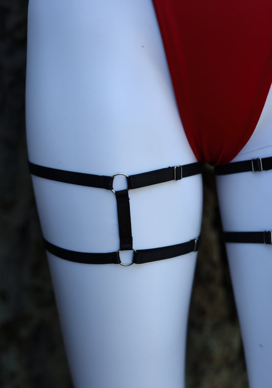 Black Leg Garter Set