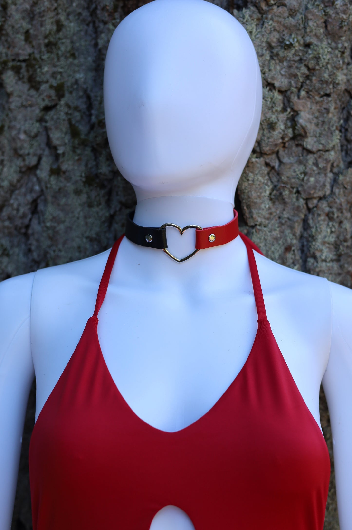 Black & Red Heart Choker