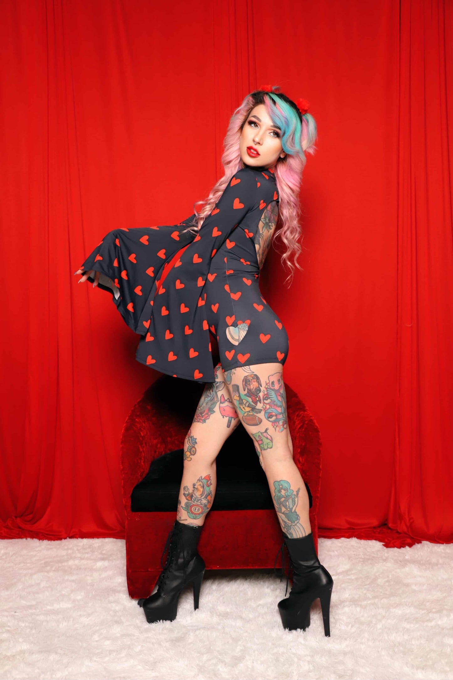 Heart Cutout Bodysuit