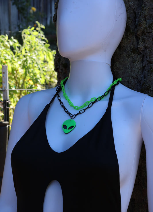 Green Alien Necklace