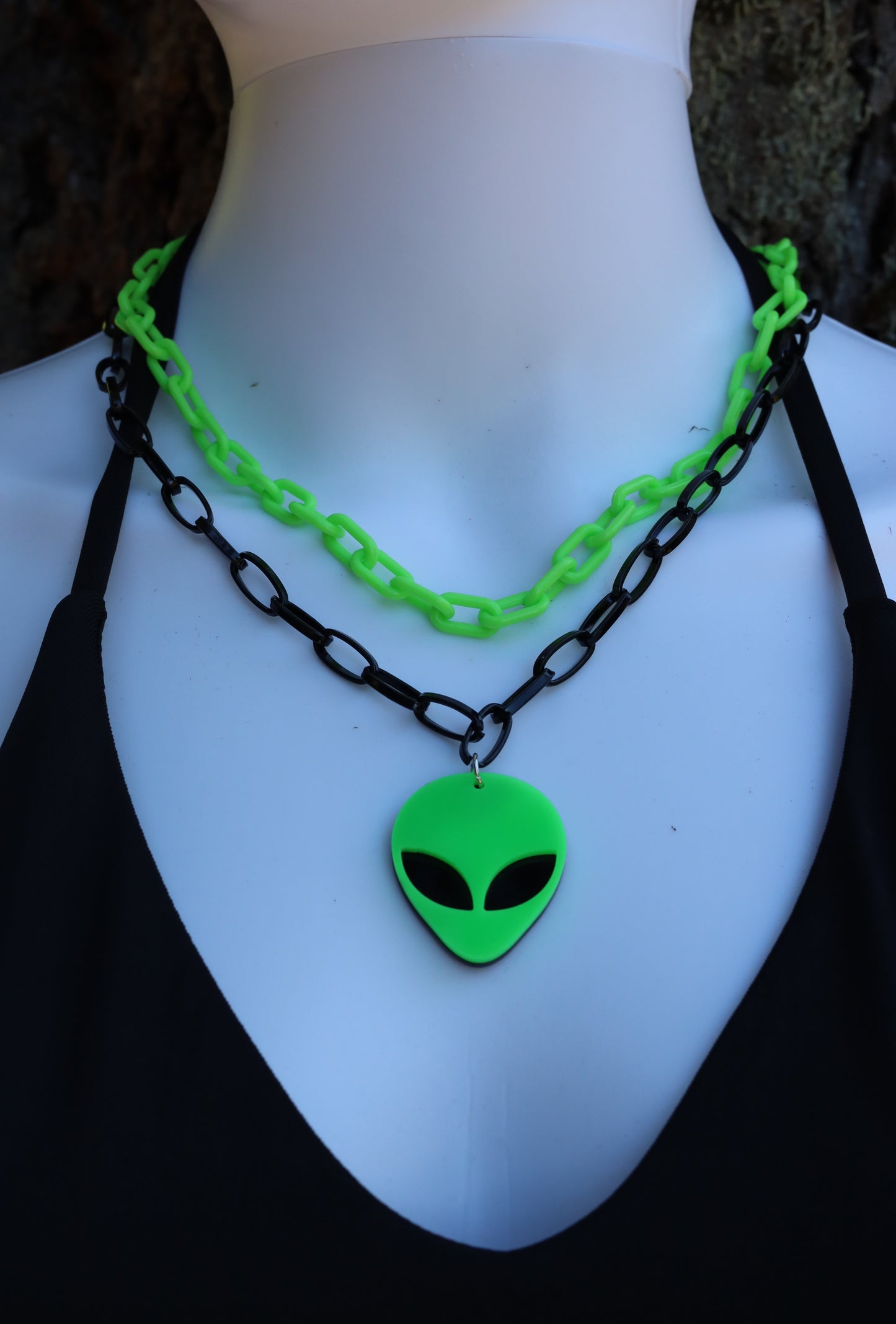 Green Alien Necklace