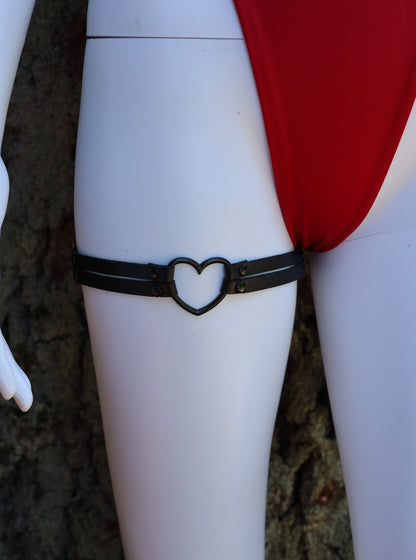 Black Heart Leg Garter