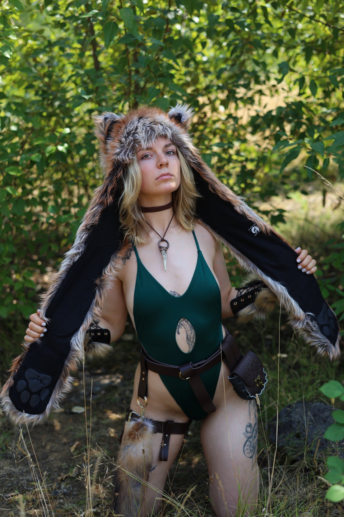 Green Cheeked Up Rave Bodysuit Styled Outfit