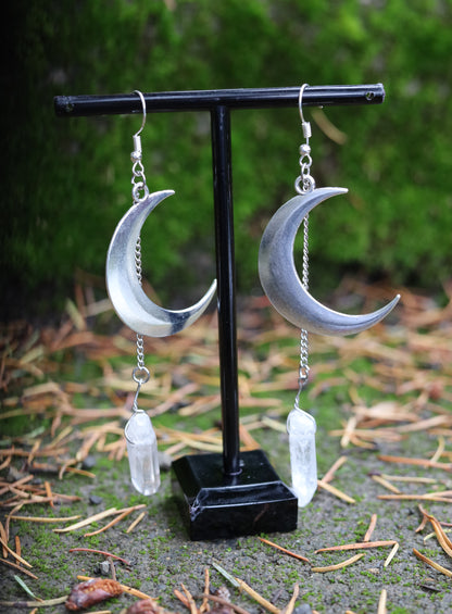 Crystal Moon Earrings Front