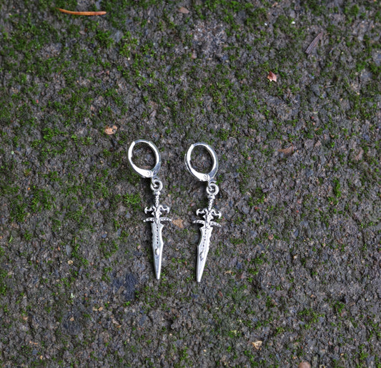 Lich King Sword Earrings Flat
