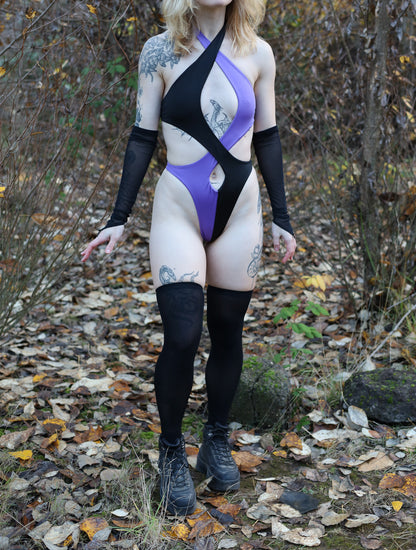 Black Sheer Arm Sleeves Full Body