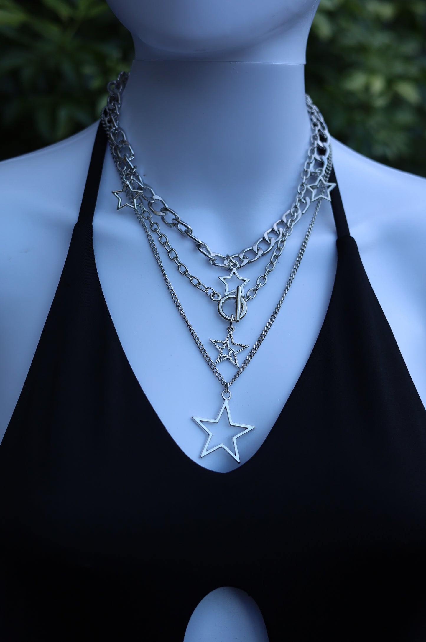 Silver Star Necklace (3 PC)