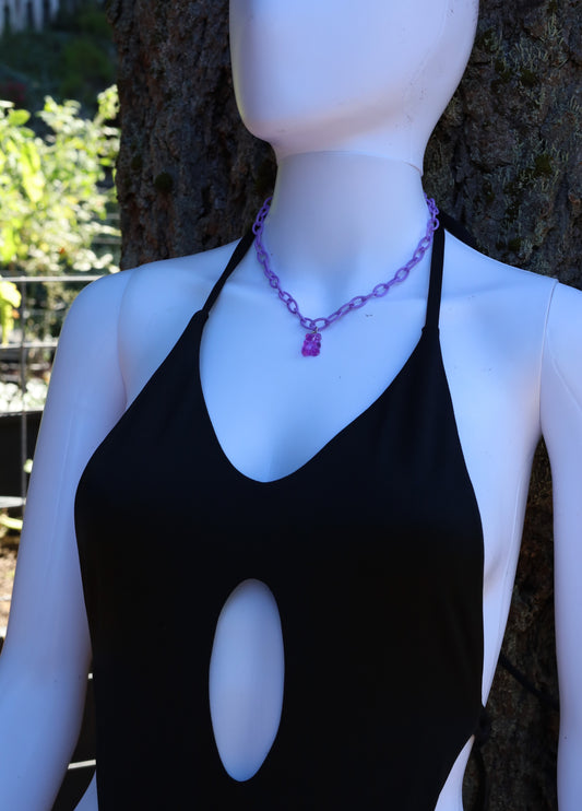 Purple Gummy Bear Necklace