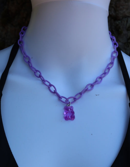 Purple Gummy Bear Necklace