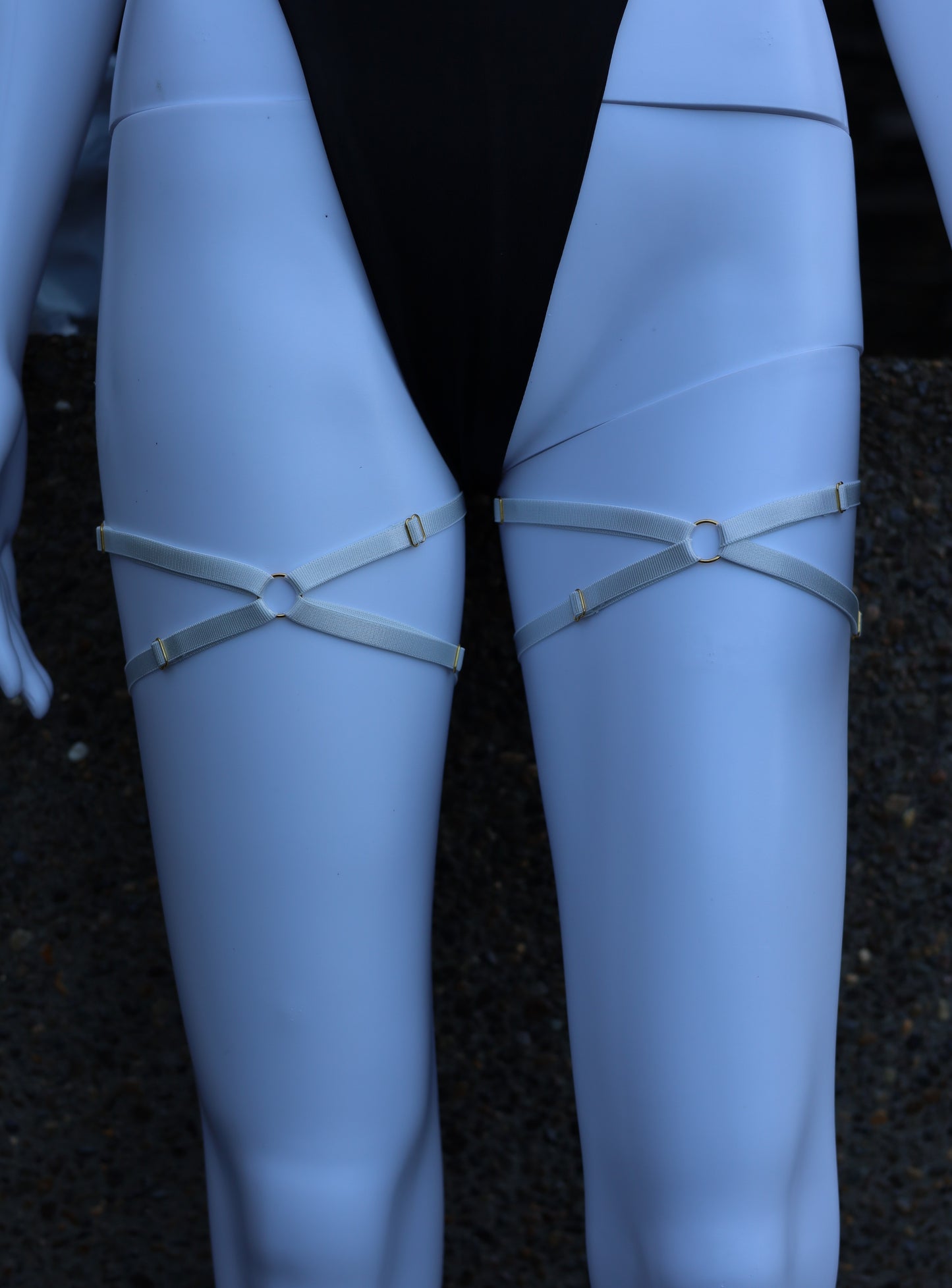 White Criss-Cross Leg Garter Set